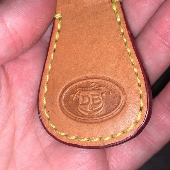 Dooney and Bourke Leather Key Ring Key Chain Fob Tan DB - Picture 3 of 5